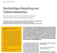 Sustainable Recycling of EV Traction Batteries